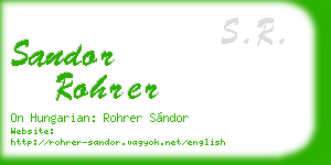 sandor rohrer business card